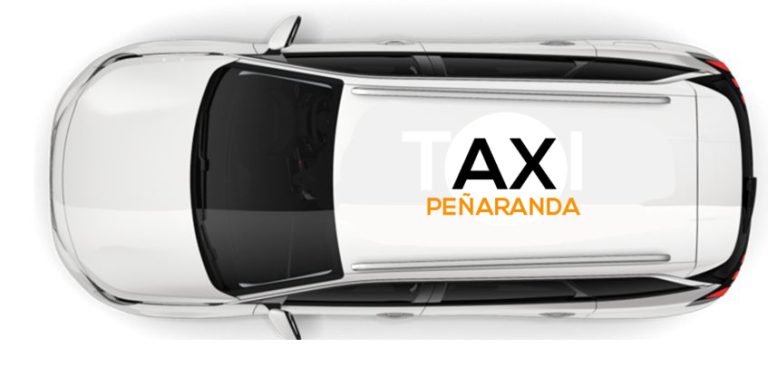 Taxi de Peñanaranda vistao desde arriba con su logo